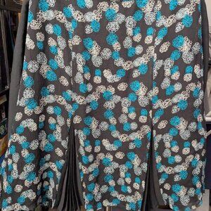 Alfani Black Skirt w/ Blue & Grey Flowers Size 8